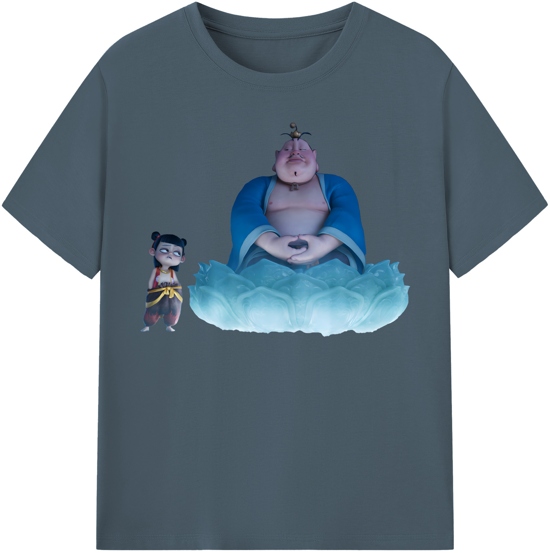 （画像用） Ne Zha 2 ナタ 魔童の大暴れ 綿100％半袖Tシャツ（フロントプリント）